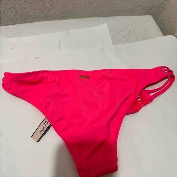 New VICTORIA’S SECRET The Strappy Cheeky Coral BIKINI BOTTOMS S - Picture 4 of 5